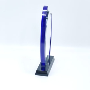 Haute qualité Blue Line Clear K9 Crystal <span class=keywords><strong>Plaque</strong></span> Award Trophée de cristal gravé - Product Image 4