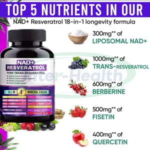 Ausreson Natural Berberine HCL Cápsulas Complex Suplemento vegano Fisetin Nad Berberine Resveratrol Todo en 1 Cápsulas de quercetina - Product Image 3