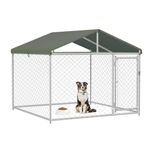Outdoor Galvanized Steel <b>Dog</b> <b>Kennel</b> 120x120x95 Inch with Roof Wire Mesh Fence Enclosure for <b>Large</b> <b>Dogs</b> - Product Image 5