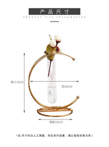 Dropshiping Ornament Display <b>Stand</b> With Glass Tube Gold Vase Moon-Shaped for Home Decor - Product Image 3