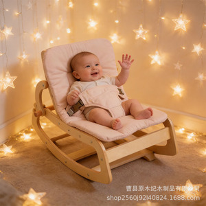Silla Mecedora de Madera Original para Bebé, Ajustable, de Madera Maciza, Cuna para Recién Nacidos de 6 a 12 Meses - Product Image 2