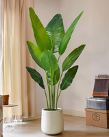 Arbre artificiel en plastique de bananier de luxe de 160 cm, plantes artificielles en feuilles de bananier pour la décoration de la maison et du bureau