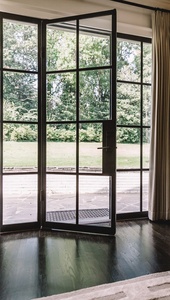 Cửa Kính Bằng Sắt Rèn Khung Đen Hiện Đại Cho Ngoài Trời - Product Image 2