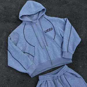 Conjunto Deportivo Personalizado BINBEIER para Hombre, Bordado Plano, Algodón French Terry, Sudadera con Capucha y Cordón, Pantalones de Costura Recta, Ropa Deportiva Informal - Product Image 4