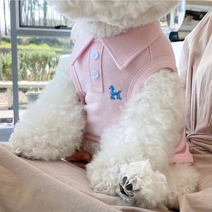 Ropa para cachorros al por mayor, chaleco polo bordado transpirable de verano para perros pequeños, camiseta polo sin mangas para perros pequeños - Product Image 2