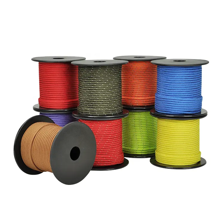 OEM ODM 2mm 3mm 4mm 5mm Paracord 나일론 폴리 에스터 1 3 7 9 11 스트랜드 코어 낙하산 코드 30m 50m 100m 550 Paracord