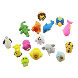 Commercio all'ingrosso simpatico cartone animato animale 3D TPR gomma Set regalo di cancelleria promozionale per la scuola dei bambini con divertente borsa di gomma resistente - Product Image 2