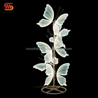 Vente flash - Lumière LED papillon lumineuse rose et blanche pour la décoration d'hôtel, de salle de mariage, centre de table de mariage, décorations de table