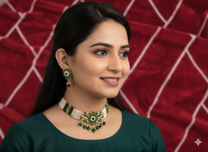 Designer High Gold Polish Fancy Style Antique Jewellery <b>Beaded</b> Choker Necklace <b>Set</b> Beautiful Party Wear Traditional Design - Product Image 4