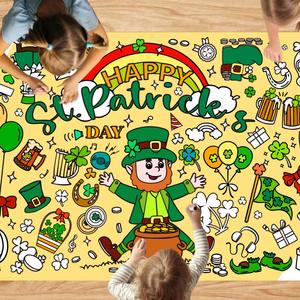 Mantel <span class=keywords><strong>de</strong></span> Papel para Colorear del Día <span class=keywords><strong>de</strong></span> <span class=keywords><strong>San</strong></span> <span class=keywords><strong>Patricio</strong></span> Pafu 2026, Mantel Desechable para Niños - Product Image 1