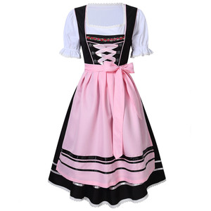Robes traditionnelles Octoberfest pour femmes Costume de jeune fille de la bière Halloween <span class=keywords><strong>Carnaval</strong></span> Oktoberfest Dirndl Robe avec tablier - Product Image 1
