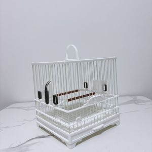 Vendita calda di tipo colorato cassetto in plastica in acciaio piatto ricamato occhio gabbia per uccelli gabbia quadrata da bagno gabbia con due barre in piedi - Product Image 4