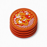 Sous-verre 3D personnalisé en PVC souple motif Dragon Chinois, motif traditionnel rouge et or en relief, tapis de boisson en caoutchouc, décoration pour bar à thé, vente en gros