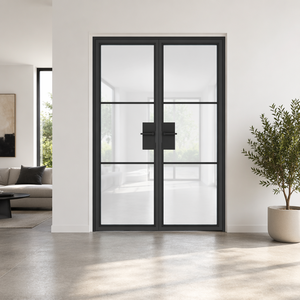 Wholesale Glass Door Custom Iron Frame Interior French Style Factory Price - Product Image 2