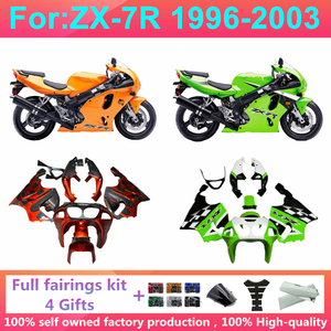 Kit Completo de Carenado para Motocicleta Compatible con <span class=keywords><strong>KAWASAKI</strong></span> <span class=keywords><strong>NINJA</strong></span> ZX750 <span class=keywords><strong>ZX7R</strong></span> ZX-7R 1996 1997 1998 <span class=keywords><strong>1999</strong></span> 2000 2001 2002 2003 - Product Image 1