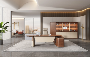 Mesa ejecutiva de lujo para sentarse y sentarse en la oficina para Boss/CEO Escritorio de trabajo de madera para espacio de trabajo Hospital Escuela o uso en hoteles - Product Image 3