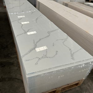 Precio al por mayor Mesa pulida Azulejos de cuarzo Calacatta blanco Losas de encimeras de piedra artificial - Product Image 1
