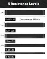 NQ SPORTS 4 Juegos de Bandas de Resistencia de Látex Totalmente Negras, Bandas Elásticas de Fitness, Bandas de Goma Largas y Anchas para Ejercicios en Casa