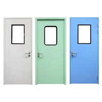 Porte simple en acier, propre, sans poussière, étanche, résistante au feu, design moderne pour atelier, hôpital, laboratoire, usage industriel