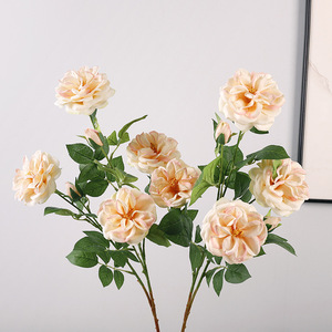 <b>Artificial</b> Rose 6-Head Silk Flower High Simulation Wedding Decoration Living Room Soft Furnishing Single <b>Stem</b> - Product Image 1