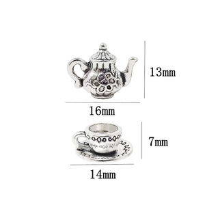 <span class=keywords><strong>Set</strong></span> di Teiera e Caffettiera in Miniatura in Metallo per Decorazione Cucina Casa delle Bambole, 3 Pezzi - Product Image 6
