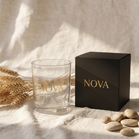 Bocaux à bougies en verre de luxe personnalisés avec couvercles 8oz 10oz 14oz Contenants vides rechargeables Emballage en boîte cadeau Impression de logo