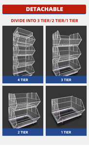 <span class=keywords><strong>Étagère</strong></span>s de supermarché en treillis métallique robuste avec séparateurs, capacité de <span class=keywords><strong>charge</strong></span> de 40 kg - Product Image 3