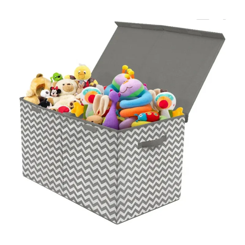 折りたたみ式おもちゃ収納ボックス防塵蓋付き不織布おもちゃボックス家庭用取り外し可能なパーティション付きダブルハンドル