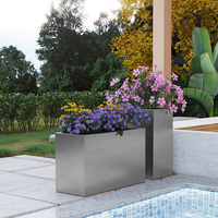 Jardinière carrée en aluminium thermolaqué personnalisable pour plantes hautes et fleurs, décoration extérieure DIY