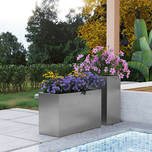 <span class=keywords><strong>Jardinière</strong></span> carrée en aluminium thermolaqué personnalisable pour plantes hautes et fleurs, décoration extérieure <span class=keywords><strong>DIY</strong></span> - Product Image 5