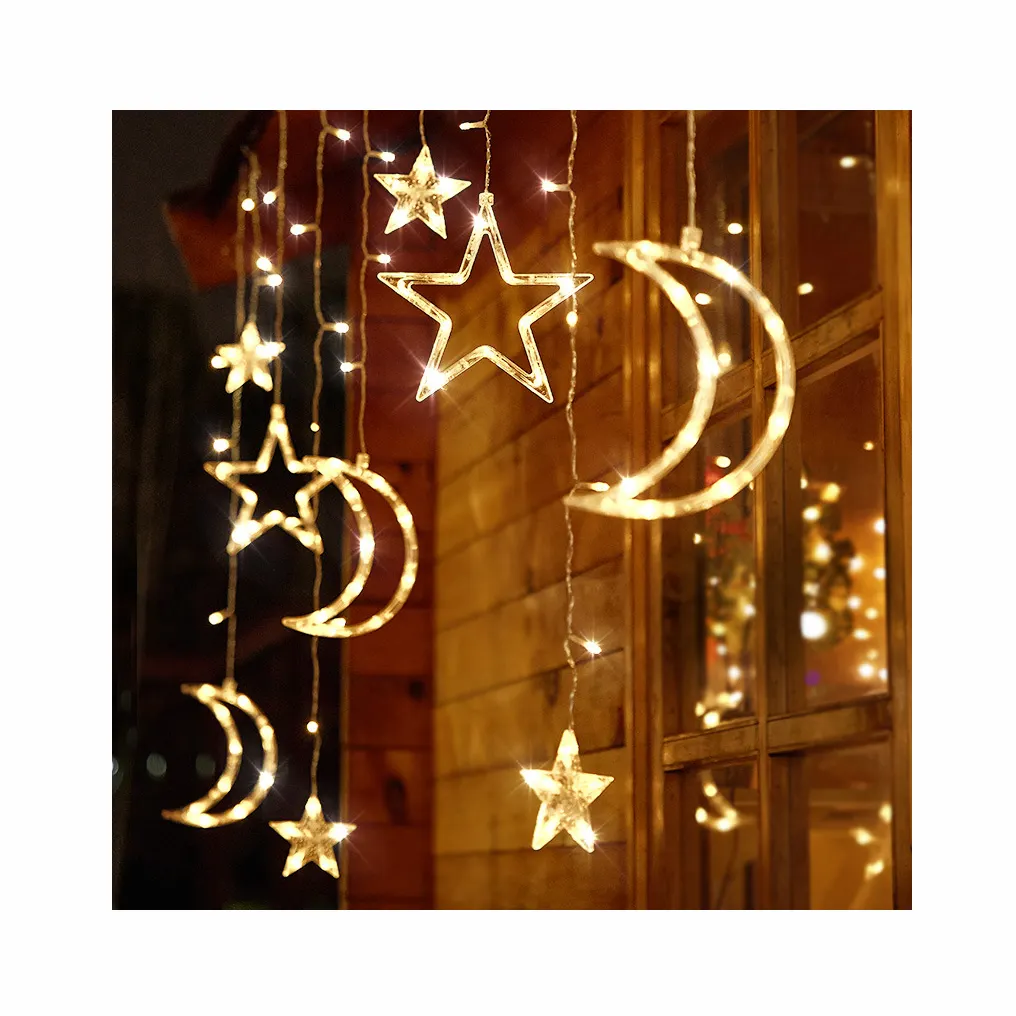 Luces LED navideñas de 3,5 M x 1M, cortina de ventana de estrellas, cadena de luces con control remoto para decoración de bodas, interiores y exteriores, novedad
