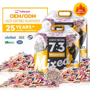 For Tofu & Bentonite Mixed <b>Cat</b> <b>Litter</b> Red Pink Blue Green Grey Strip & Ball Clumping OEM/ODM - Product Image 1