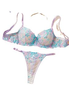 Ucuz Fiyatlı Kadın Seksi İç Giyim Sütyen Takımı İşlemeli Jersey Ultra Yumuşak İnce Ten Rengi Uyumlu Her Mevsim Rahat Kullanım - Product Image 3