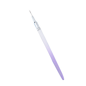 Pinceau liner ultra-fin pour nail art, manche métallique dégradé violet et blanc, en nylon, pour dessiner des grilles - Product Image 5