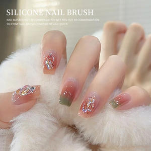 Logo personnalisé Blooming Air Brush peinture <span class=keywords><strong>pour</strong></span> <span class=keywords><strong>ongles</strong></span> Silicone Magic Mirror Nail Art Brush Black Nail Art Brush - Product Image 6