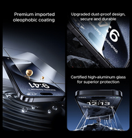KUZOOM 10 1 Pack Protection d'écran anti-espion 9H, étanche, design anti-poussière amélioré, verre trempé haute teneur en aluminium pour téléphone portable