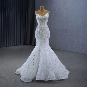 Vestido <span class=keywords><strong>de</strong></span> <span class=keywords><strong>Novia</strong></span> <span class=keywords><strong>de</strong></span> <span class=keywords><strong>Alta</strong></span> <span class=keywords><strong>Costura</strong></span> <span class=keywords><strong>de</strong></span> Lujo con Perlas, Sobrefalda Desmontable y Corte Sirena, Escote en V, Elegante Traje Nupcial Rsm231125 - Product Image 3