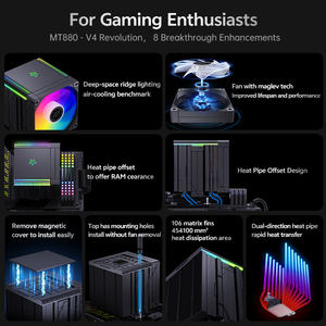 Refroidisseur d'unité centrale de refroidissement à haute efficacité de maître thermique à double tour OEM 8 caloducs flux d'air optimisé ventilateur d'air de dissipateur de chaleur ultra-efficace - Product Image 2