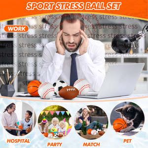 4 "thêm lớn thể thao căng thẳng quả bóng số lượng lớn PU bóp bọt quả bóng bóng bóng rổ bóng chày bóng đá bóng đá đồ chơi cho căng thẳng cứu trợ thể thao - Product Image 6