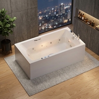 Baignoire autoportante moderne en acrylique vierge moulé intégré avec massage à air pour adultes