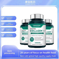 Gélules de collagène marin hydrolysé en vrac OEM 10000mg infusées d'acide hyaluronique, de vitamines C et E pour une peau jeune