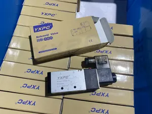 Umpan Balik Yang Baik 4V310-10 Paduan Gulungan Tunggal Npt Bsp 3/8 Udara Elektrik Pneumatik Terarah 12V 24V Pneumatik Solenoid Valve 5 Cara