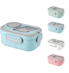 Lonchera Bento 2024 de Doble Capa con Compartimento para Ensalada, Material de Fibra de Trigo Natural, para Niños y Adultos - Product Image 1