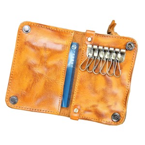 Ando Bag Porte-clés en cuir véritable, porte-clés vintage en cuir de vache, étui compact pour cartes - Product Image 5