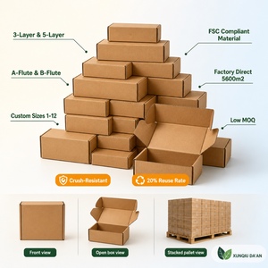 Boîtes en carton ondulé réutilisables de taille standard, très résistantes, 8 #   7 #   <span class=keywords><strong>6</strong></span> #   Cartons d'expédition bruns pour chaussures, vêtements, articles vestimentaires et articles ménagers - Product Image 1