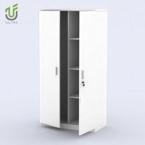 IULTRA Meuble de rangement industriel moderne en MDF et acier, verrouillable et mobile, <span class=keywords><strong>avec</strong></span> deux portes et étagères, idéal pour les bureaux et les écoles - Product Image 1