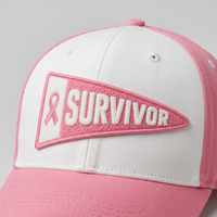 Patchs thermocollants personnalisés en chenille brodée, motif gilet rose de la lutte contre le cancer du sein (SURVIVOR), pour vêtements, chapeaux et sacs