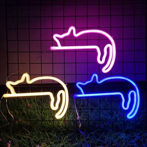 ไฟนีออน LED รูปแมวขี้เกียจ ใช้พลังงาน USB หรือแบตเตอรี่  สร้างบรรยากาศแบบอินเทอร์เน็ตเซเลบริตี้  โคมไฟแขวนตกแต่งห้อง  โรแมนติกสำหรับงานปาร์ตี้  ไฟกลางคืนสำหรับตกแต่งห้อง - Product Image 4