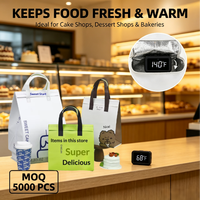 Sac isotherme personnalisé en non-tissé avec doublure en aluminium pour la livraison de café, sac à emporter isolé pour boissons chaudes et froides