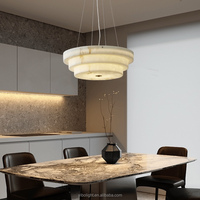 Luminaire suspendu et plafonnier LED multi-couches en résine imitation albâtre pour hôtel, restaurant, chambre et couloir